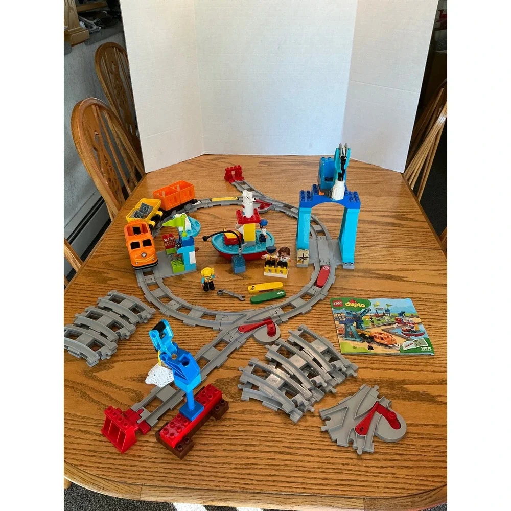 LEGO Duplo Cargo Train 10875 Push & Go Steam Train Harbor Crane Set works